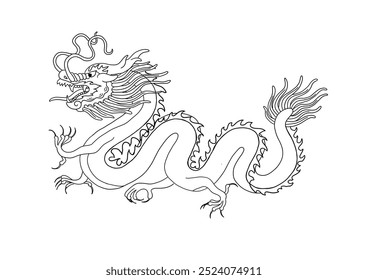 chinese dragon vector without color