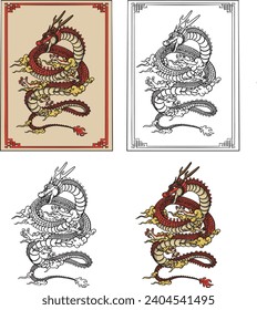 Chinese dragon zodiac vector and dragon sketch, usually used for graphic design purposes, banners, elements