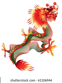 Chinese dragons on red  background