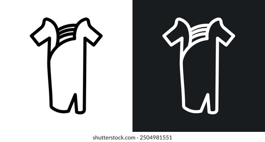 Chinese dress vector icon set black and white filled and outlined style.