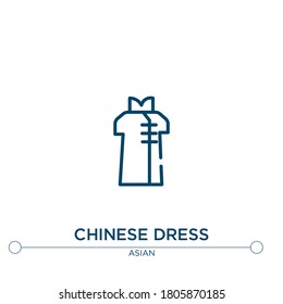 chinese dress vector line icon. Simple element illustration. chinese dress outline icon from asian concept. Can be used for web and mobile
