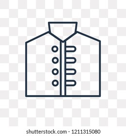 Chinese dress vector outline icon isolated on transparent background, high quality linear Chinese dress transparency concept can be used web and mobile