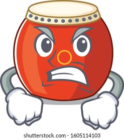 Chinese drum cartoon character design having angry face