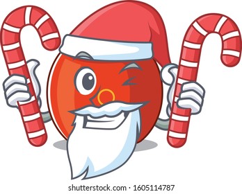Chinese drum Cartoon character in Santa costume with candy