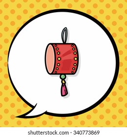 chinese drum doodle, speech bubble
