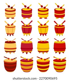 Chinese Drum in flat style isolated