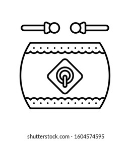 Chinese drum vector illustration, Chinese New year line icon