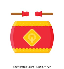 Chinese drum vector illustration, Chinese New year flat icon