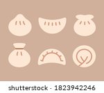 Chinese Dumpling color simple vector icon illustration