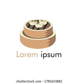 chinese dumpling logo vector. traditional food logo icon.