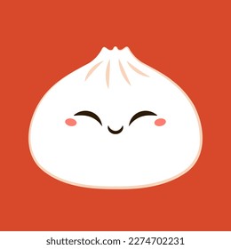 Chinese dumplings character design. Chinese dumplings is Chinese food. Bao cartoon.