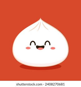 Chinese dumplings character design. Chinese dumplings is Chinese food. Bao cartoon.