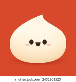 Chinese dumplings character design. Chinese dumplings is Chinese food. Bao cartoon.