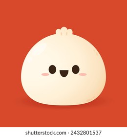 Chinese dumplings character design. Chinese dumplings is Chinese food. Bao cartoon.
