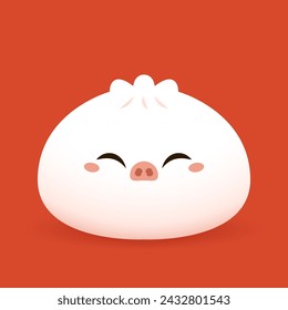 Chinese dumplings character design. Chinese dumplings is Chinese food. Bao cartoon.