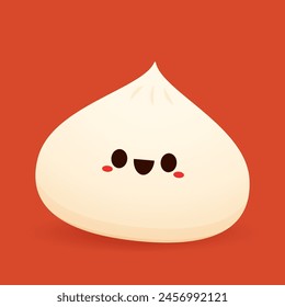 Chinese dumplings character design. Chinese dumplings is Chinese food. Bao cartoon.