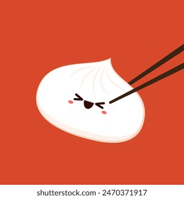 Chinese dumplings character design. Chinese dumplings is Chinese food. Bao cartoon.