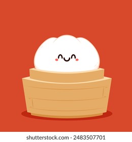 Chinese dumplings character design. Chinese dumplings is Chinese food. Bao cartoon.