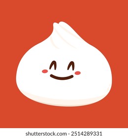 Chinese dumplings character design. Chinese dumplings is Chinese food. Bao cartoon.