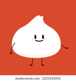 Chinese dumplings character design. Chinese dumplings is Chinese food. Bao cartoon.