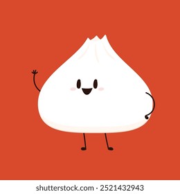 Chinese dumplings character design. Chinese dumplings is Chinese food. Bao cartoon.
