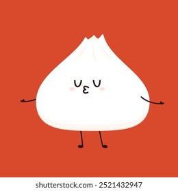 Chinese dumplings character design. Chinese dumplings is Chinese food. Bao cartoon.