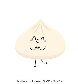 Chinese dumplings character design. Chinese dumplings is Chinese food. Bao cartoon.