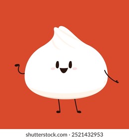 Chinese dumplings character design. Chinese dumplings is Chinese food. Bao cartoon.