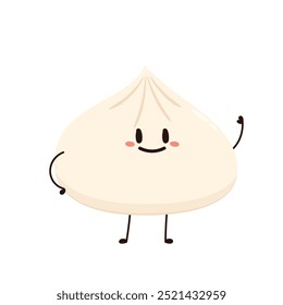 Chinese dumplings character design. Chinese dumplings is Chinese food. Bao cartoon.
