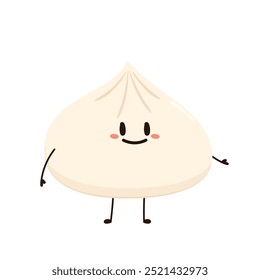Chinese dumplings character design. Chinese dumplings is Chinese food. Bao cartoon.