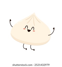 Chinese dumplings character design. Chinese dumplings is Chinese food. Bao cartoon.