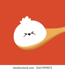 Chinese dumplings character design. Chinese dumplings is Chinese food. Bao cartoon.