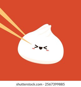 Chinese dumplings character design. Chinese dumplings is Chinese food. Bao cartoon.