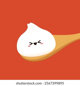 Chinese dumplings character design. Chinese dumplings is Chinese food. Bao cartoon.