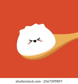 Chinese dumplings character design. Chinese dumplings is Chinese food. Bao cartoon.