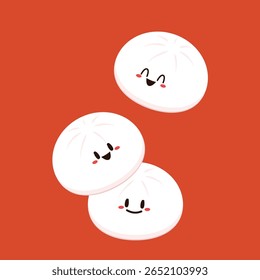 Chinese dumplings character design. Chinese dumplings is Chinese food. Bao cartoon.