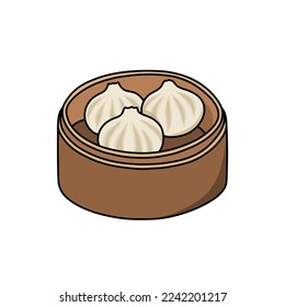 chinese dumplings doodle icon, vector illustration