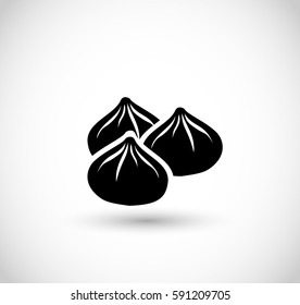 Chinese dumplings icon vector