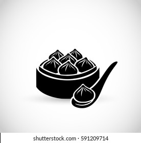 Chinese dumplings icon vector