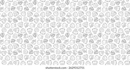 Chinese dumplings pattern background. dumpling doodle pattern background. Dim sum seamless pattern background. dim sum doodle pattern background.