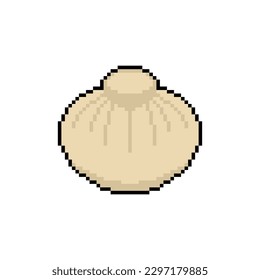 Chinese dumplings pixel art. 8 bit Food pixelated illustration 