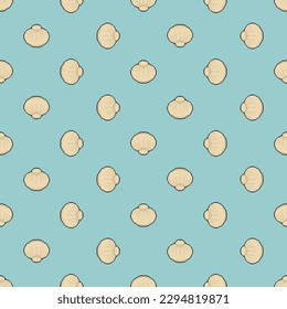 Patrón de arte de píxeles de los dumplings chinos sin problemas. Fondo pixelado de alimentos de 8 bits 