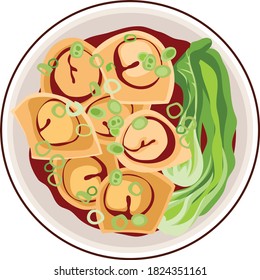 chinese dumplings with vegetables vector