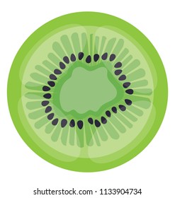 A chinese edible gooseberry slice in oval shape depicting kiwi fruit  