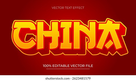 Chinese Editable Text Effect 3D Style with red color