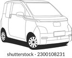 chinese electric ev car lineart