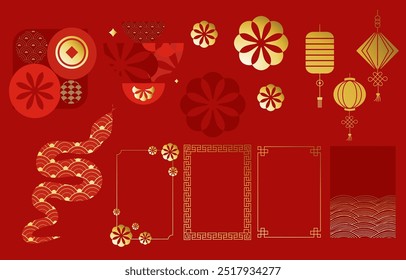 chinese element object for icon,sticker, decoration happy new year design