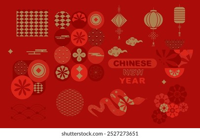 chinese element object for icon,sticker, decoration happy new year design