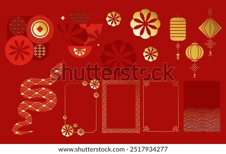 chinese element object for icon,sticker, decoration happy new year design