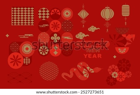 chinese element object for icon,sticker, decoration happy new year design